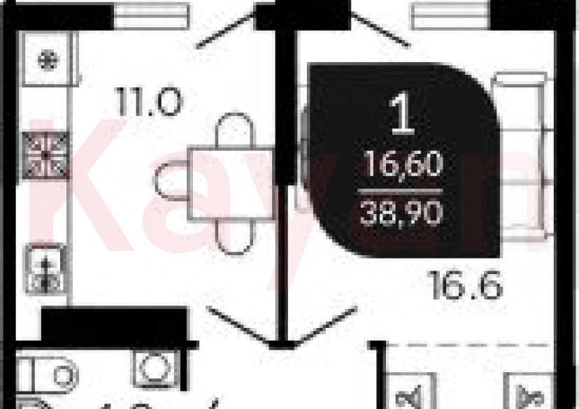 Продажа 1-комн. квартиры, 38.7 кв.м фото 0