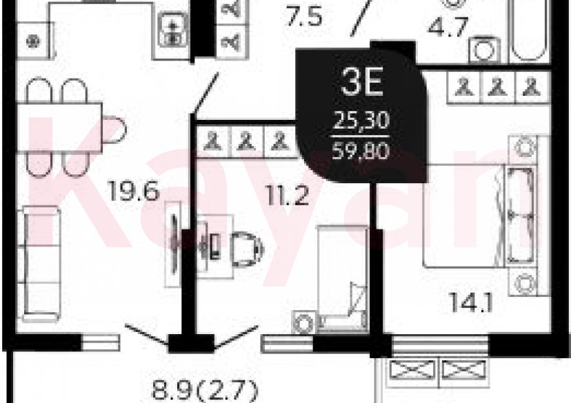 Продажа 3-комн. квартиры, 58.5 кв.м фото 0 Продажа 3-комн. квартиры, 58.5 кв.м фото 0