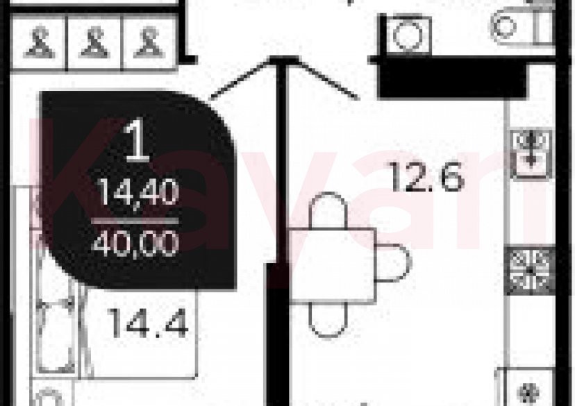 Продажа 1-комн. квартиры, 39.8 кв.м фото 0