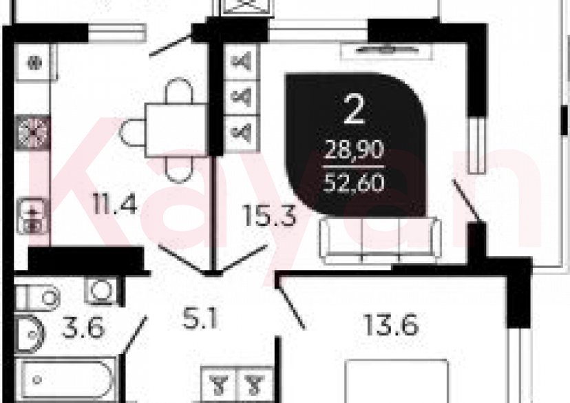 Продажа 2-комн. квартиры, 50.4 кв.м фото 0 Продажа 2-комн. квартиры, 50.4 кв.м фото 0