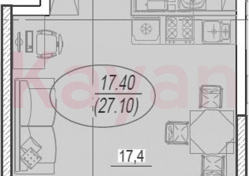 Продажа студии, 25.4 кв.м фото 0