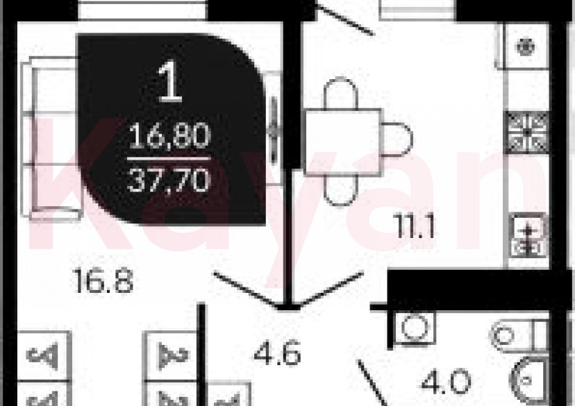 Продажа 1-комн. квартиры, 37.8 кв.м фото 0 Продажа 1-комн. квартиры, 37.8 кв.м фото 0