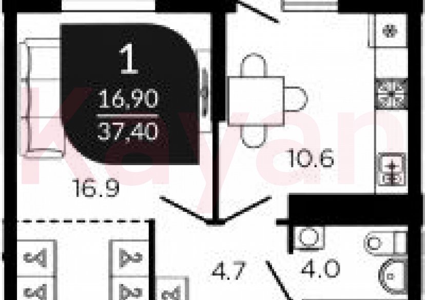 Продажа 1-комн. квартиры, 37.1 кв.м фото 0