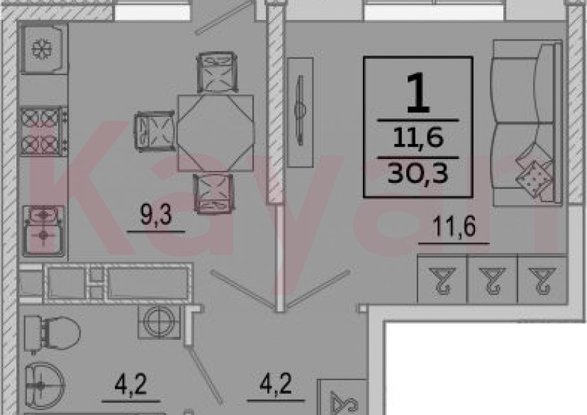 Продажа 1-комн. квартиры, 29.3 кв.м фото 0 Продажа 1-комн. квартиры, 29.3 кв.м фото 0
