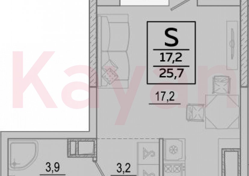 Продажа студии, 24.3 кв.м фото 0 Продажа студии, 24.3 кв.м фото 0
