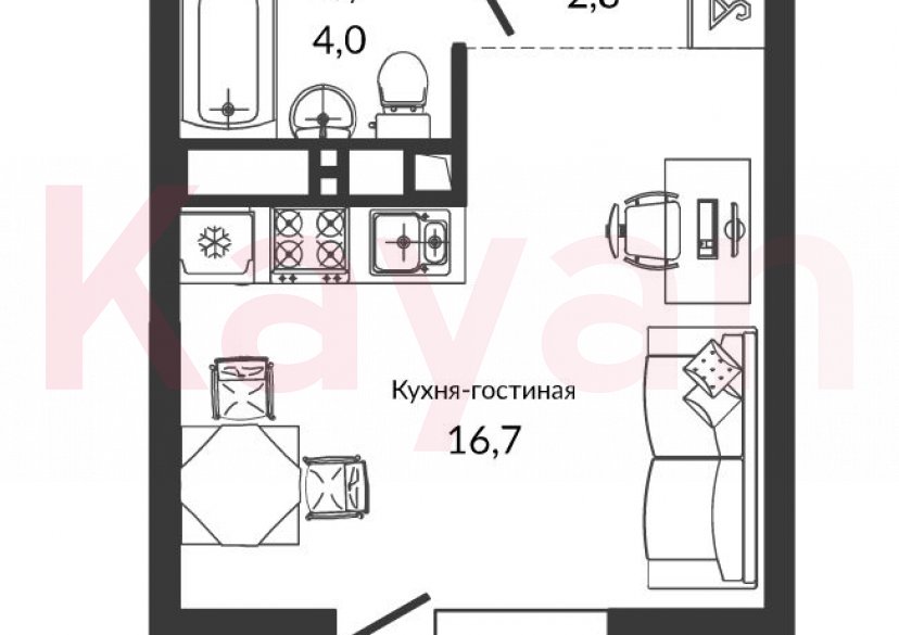 Продажа студии, 23.9 кв.м фото 0 Продажа студии, 23.9 кв.м фото 0