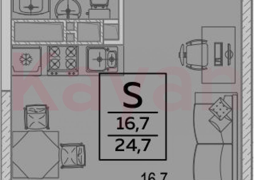 Продажа студии, 23.5 кв.м фото 0