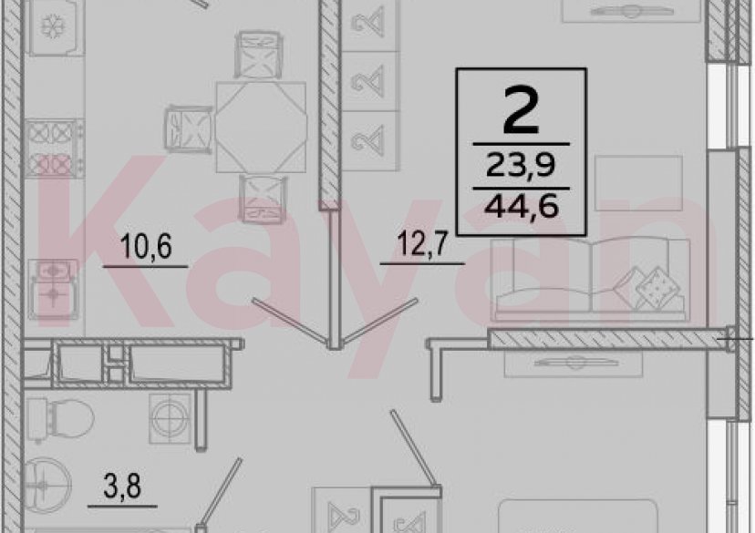 Продажа 2-комн. квартиры, 43.4 кв.м фото 0 Продажа 2-комн. квартиры, 43.4 кв.м фото 0