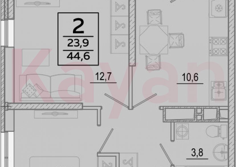 Продажа 2-комн. квартиры, 43.4 кв.м фото 0 Продажа 2-комн. квартиры, 43.4 кв.м фото 0