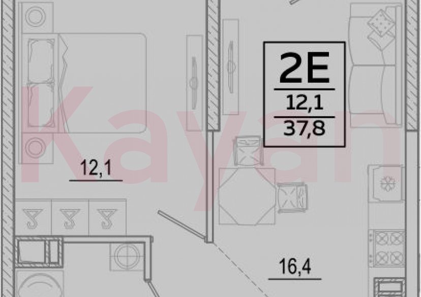 Продажа 2-комн. квартиры, 36.6 кв.м фото 0
