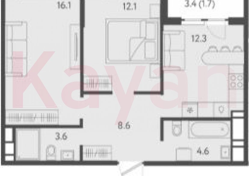 Продажа 2-комн. квартиры, 57.3 кв.м фото 0 Продажа 2-комн. квартиры, 57.3 кв.м фото 0