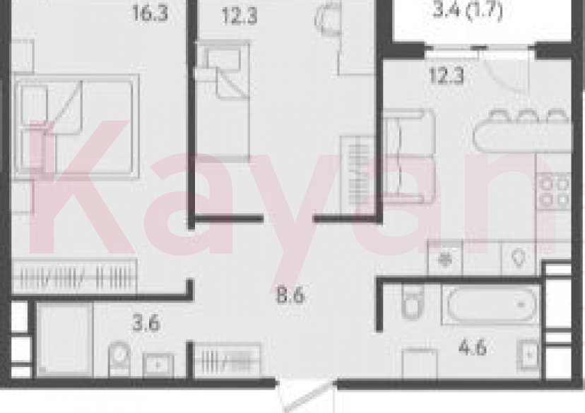 Продажа 2-комн. квартиры, 57.7 кв.м фото 0 Продажа 2-комн. квартиры, 57.7 кв.м фото 0