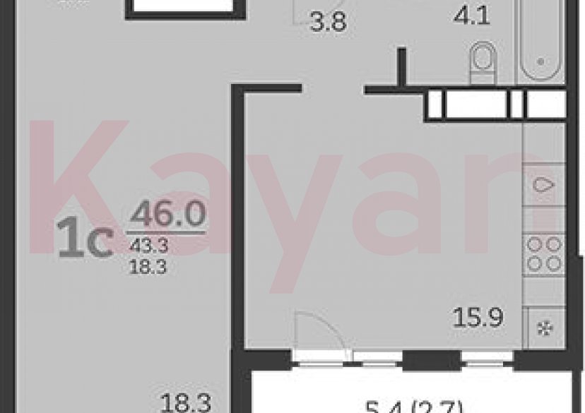 Продажа 2-комн. квартиры, 43.3 кв.м фото 0