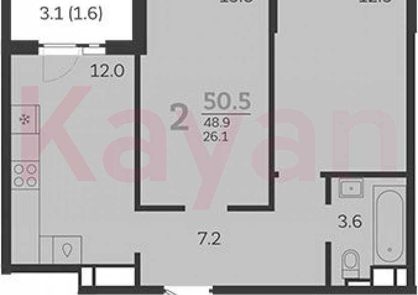 Продажа 2-комн. квартиры, 48.9 кв.м фото 0 Продажа 2-комн. квартиры, 48.9 кв.м фото 0