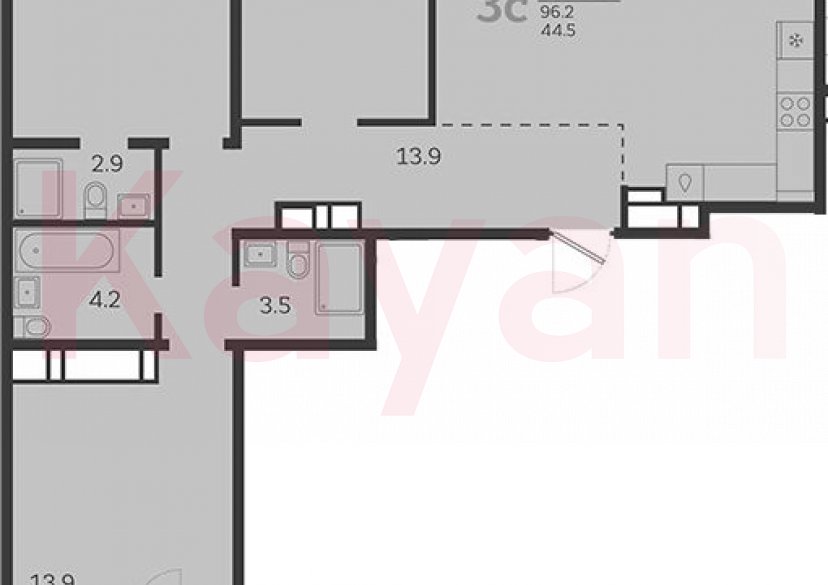 Продажа 4-комн. квартиры, 96.2 кв.м фото 0