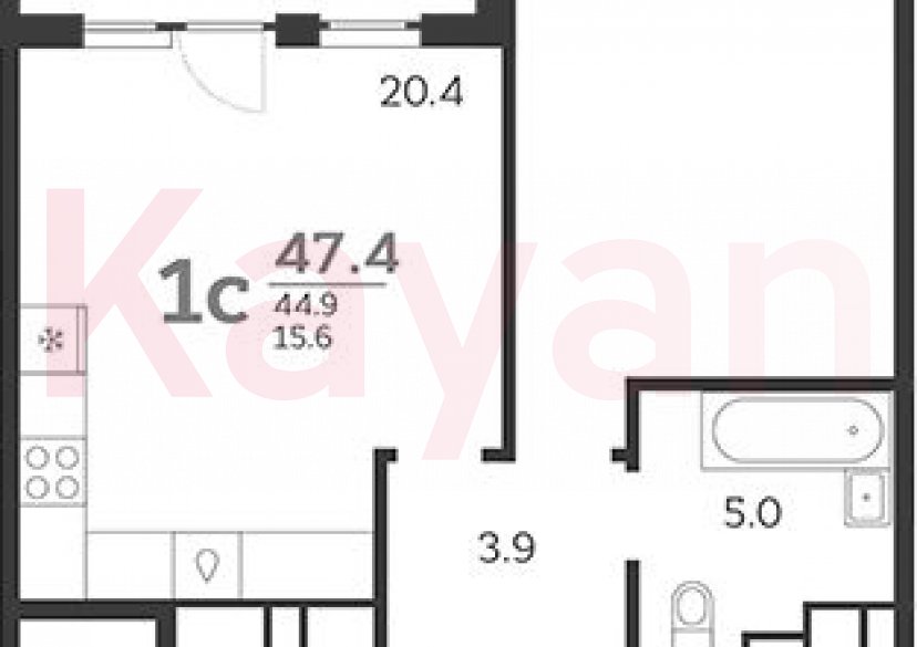 Продажа 2-комн. квартиры, 44.9 кв.м фото 0 Продажа 2-комн. квартиры, 44.9 кв.м фото 0