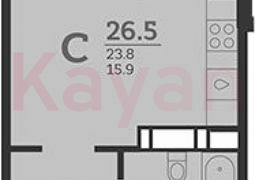 Продажа студии, 23.8 кв.м фото 0