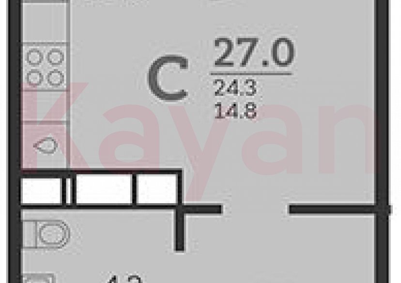 Продажа студии, 24.3 кв.м фото 0 Продажа студии, 24.3 кв.м фото 0