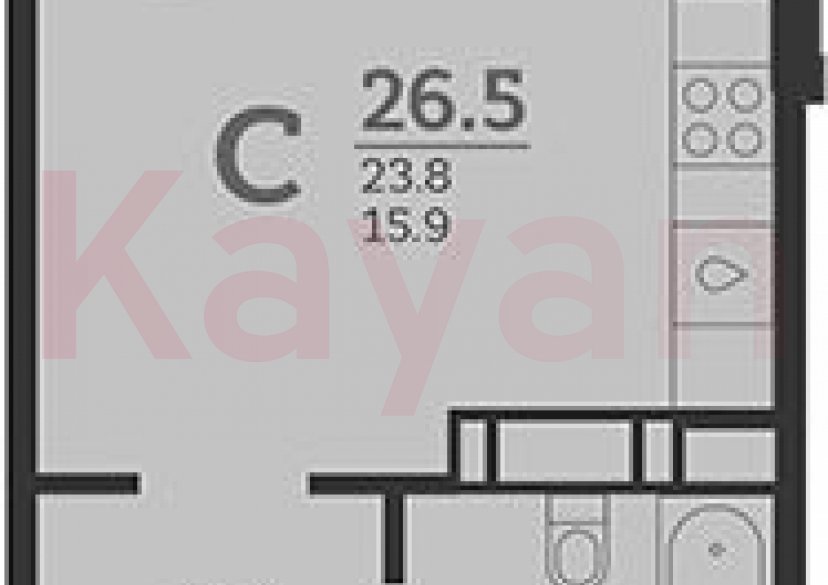 Продажа студии, 23.8 кв.м фото 0