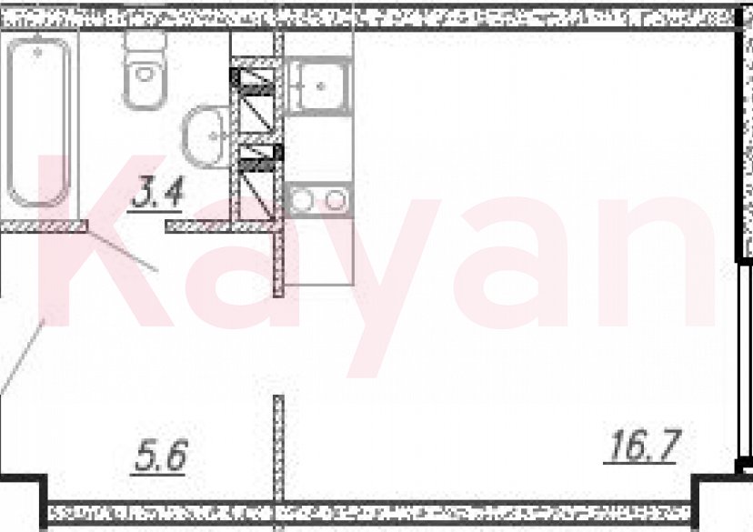 Продажа студии, 25.7 кв.м фото 0 Продажа студии, 25.7 кв.м фото 0