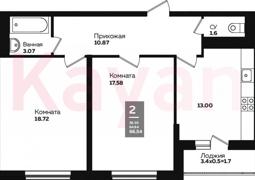 Продажа 2-комн. квартиры, 63.5 кв.м фото 0 Продажа 2-комн. квартиры, 63.5 кв.м фото 0
