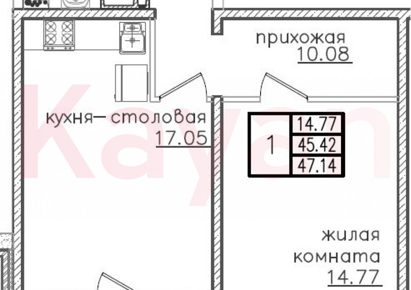Продажа 2-комн. квартиры, 45.42 кв.м фото 0 Продажа 2-комн. квартиры, 45.42 кв.м фото 0
