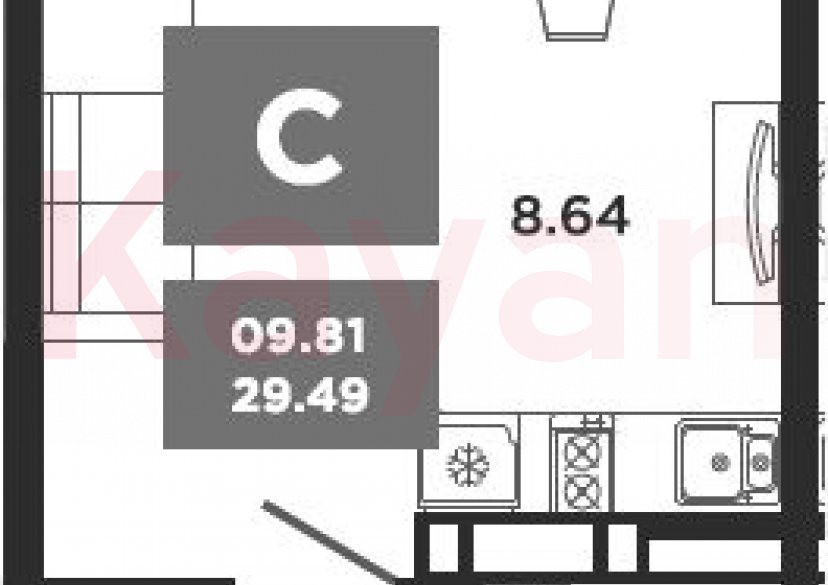 Продажа студии, 26.78 кв.м фото 0