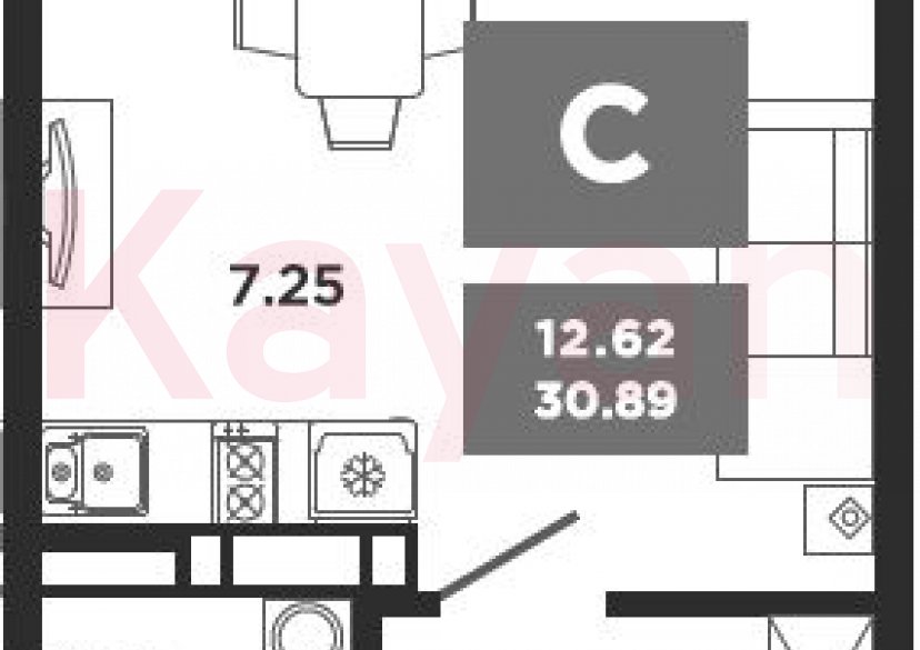 Продажа студии, 29.69 кв.м фото 0 Продажа студии, 29.69 кв.м фото 0