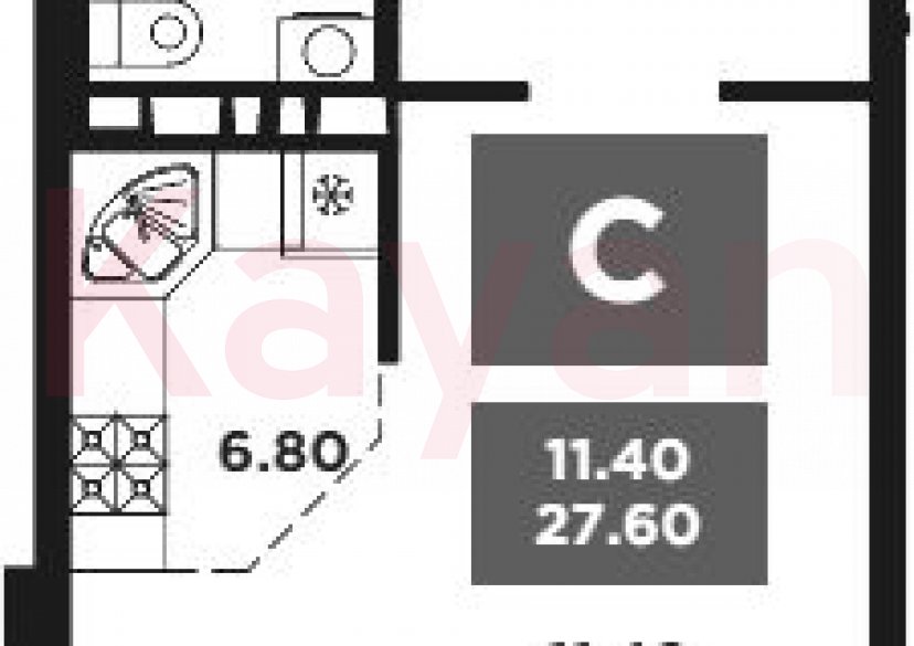 Продажа студии, 26.8 кв.м фото 0