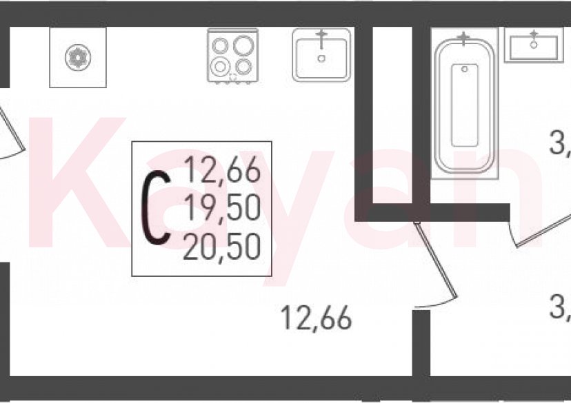 Продажа студии, 21.3 кв.м фото 0 Продажа студии, 21.3 кв.м фото 0