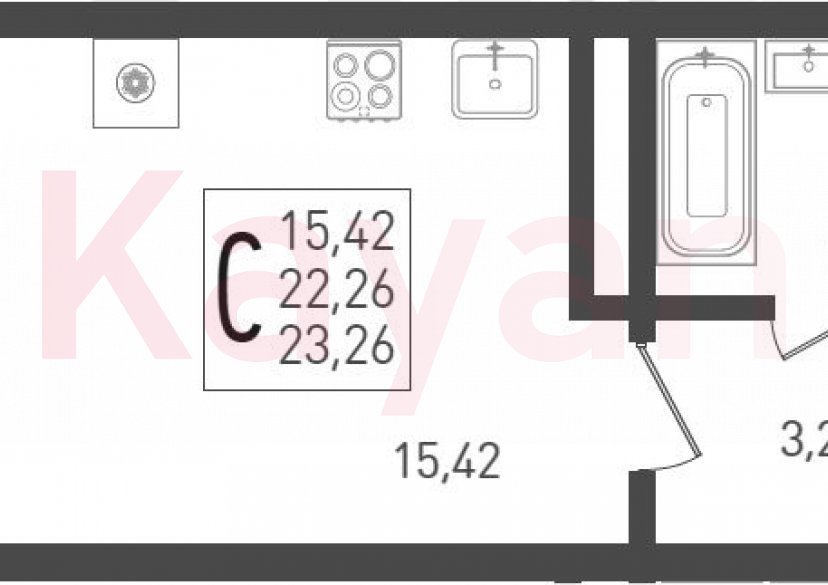 Продажа студии, 23.6 кв.м фото 0 Продажа студии, 23.6 кв.м фото 0