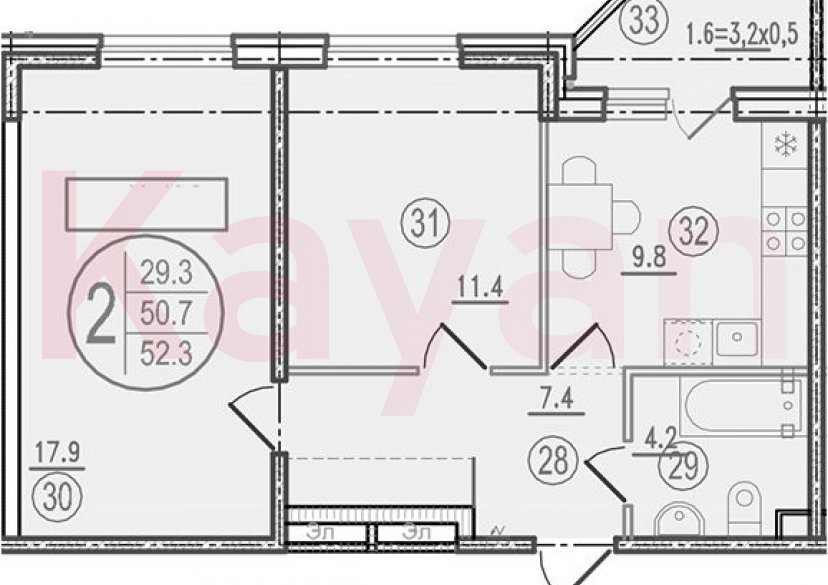 Продажа 2-комн. квартиры, 50.7 кв.м фото 0 Продажа 2-комн. квартиры, 50.7 кв.м фото 0