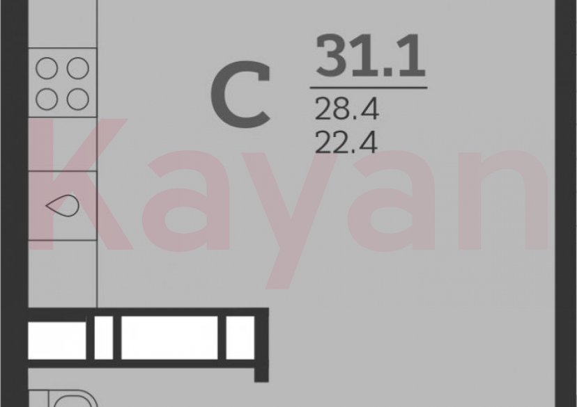 Продажа студии, 28.4 кв.м фото 0