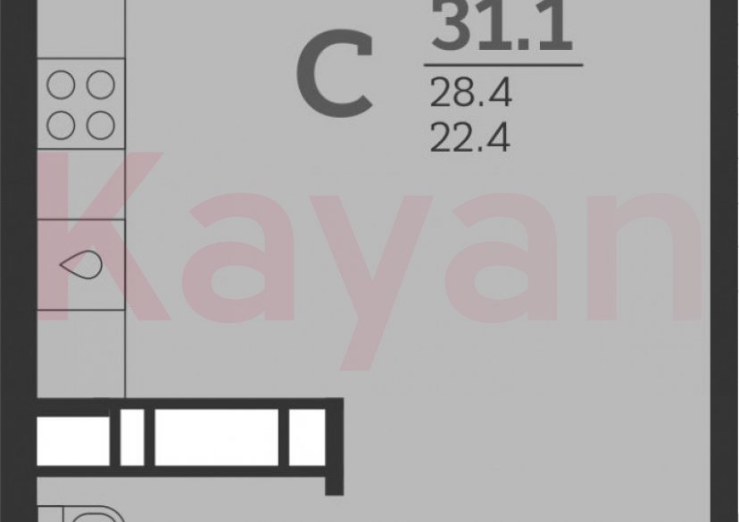 Продажа студии, 28.4 кв.м фото 0 Продажа студии, 28.4 кв.м фото 0