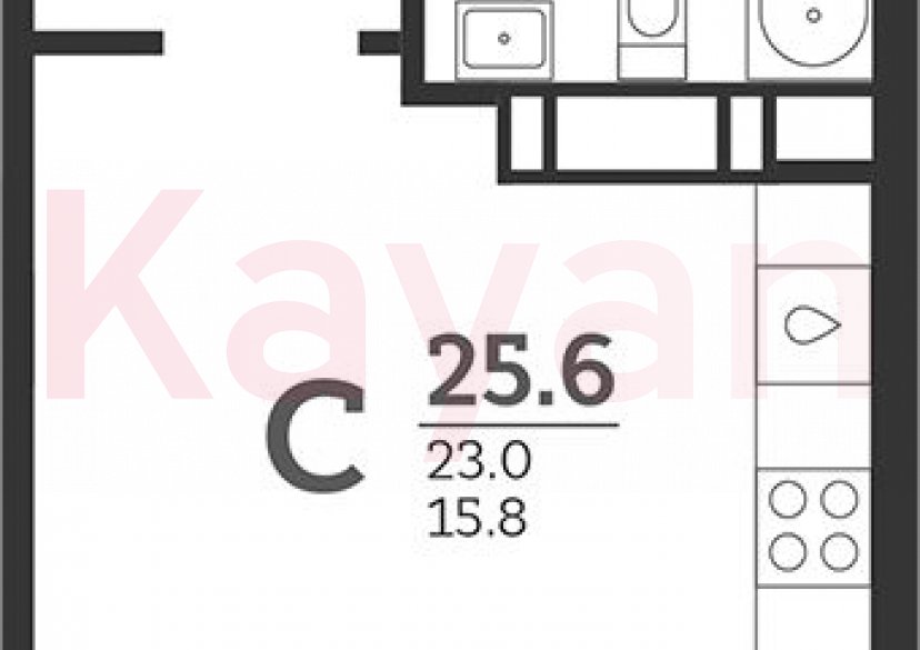 Продажа студии, 23 кв.м фото 0