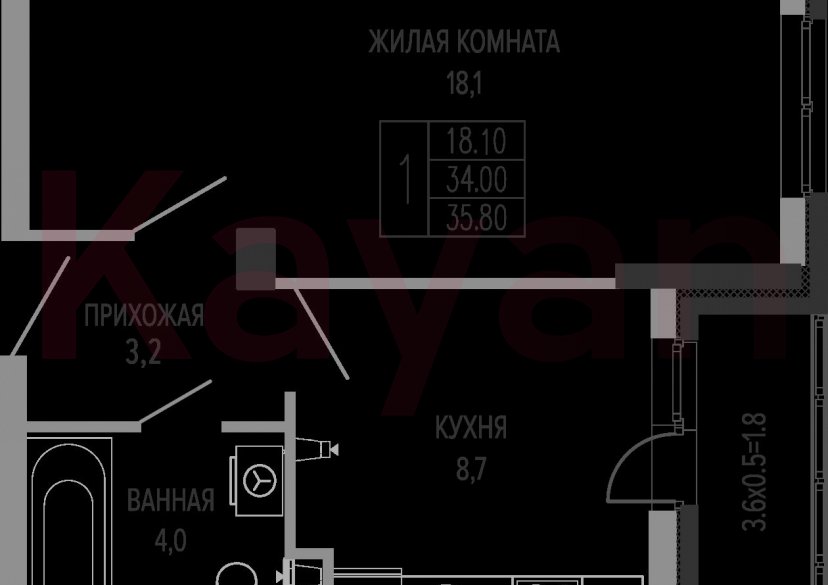 Продажа 1-комн. квартиры, 34 кв.м фото 0 Продажа 1-комн. квартиры, 34 кв.м фото 0