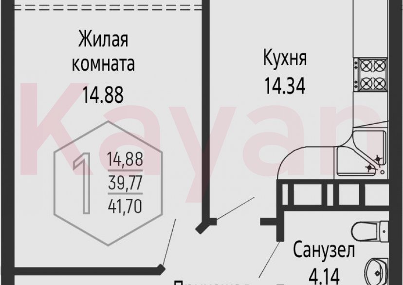 Продажа 1-комн. квартиры, 39.77 кв.м фото 0 Продажа 1-комн. квартиры, 39.77 кв.м фото 0