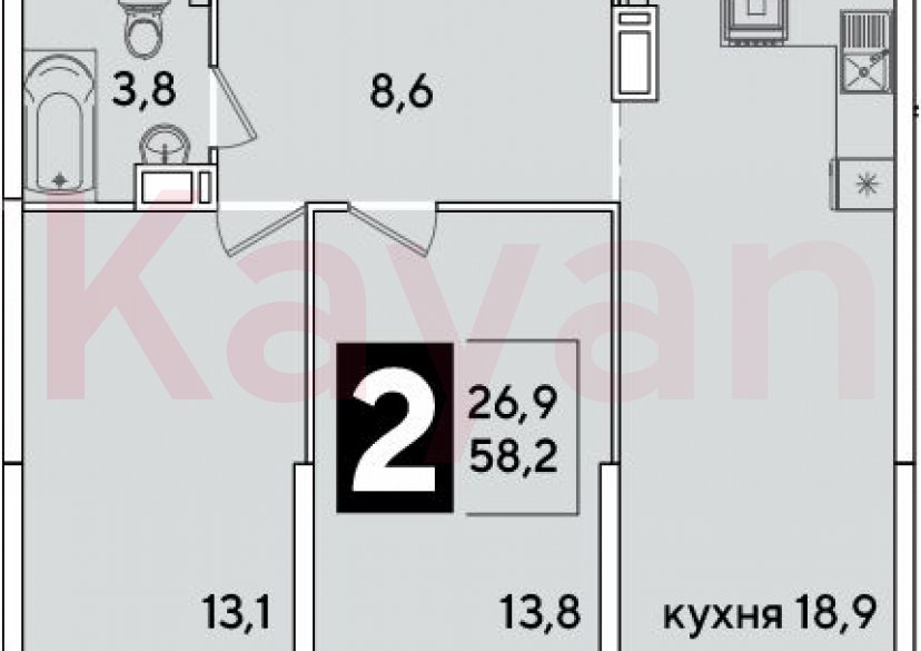 Продажа 3-комн. квартиры, 58.2 кв.м фото 0