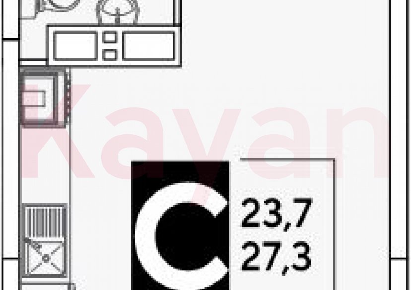 Продажа студии, 27.3 кв.м фото 0 Продажа студии, 27.3 кв.м фото 0