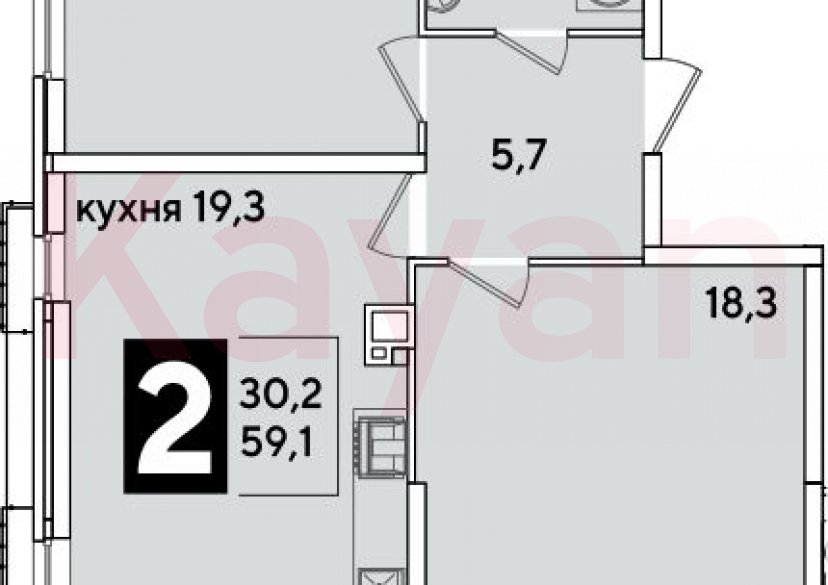 Продажа 3-комн. квартиры, 59.1 кв.м фото 0