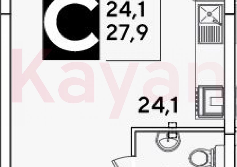 Продажа студии, 27.9 кв.м фото 0