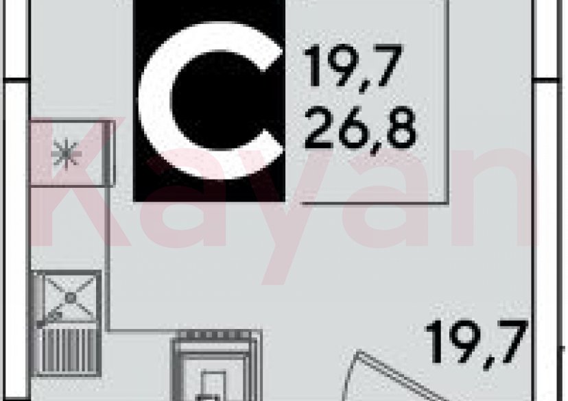 Продажа студии, 26.8 кв.м фото 0