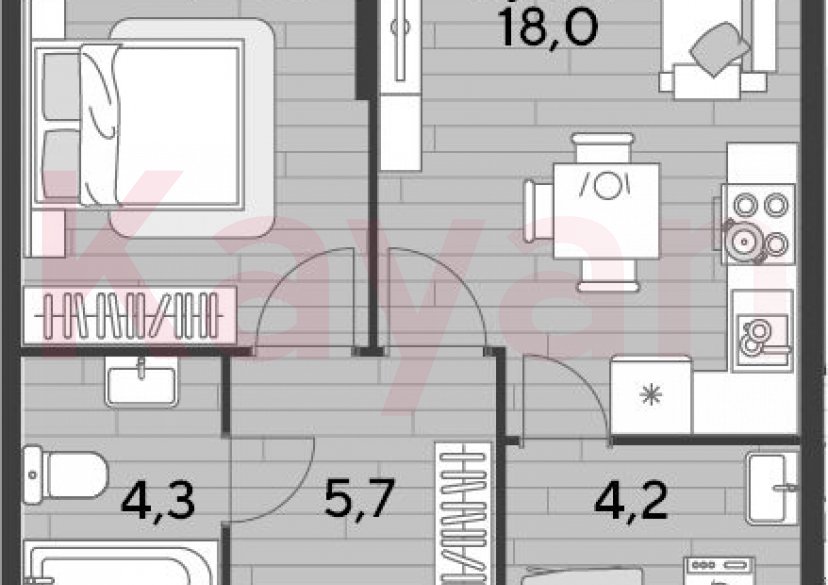 Продажа 1-комн. квартиры, 45 кв.м фото 0 Продажа 1-комн. квартиры, 45 кв.м фото 0
