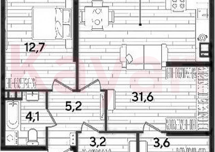 Продажа 1-комн. квартиры, 60.4 кв.м фото 0