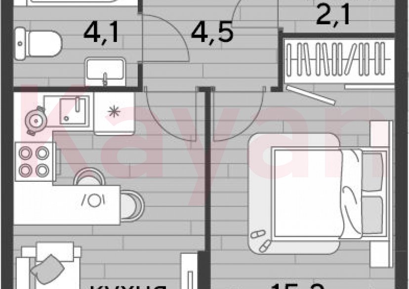 Продажа 1-комн. квартиры, 39.8 кв.м фото 0
