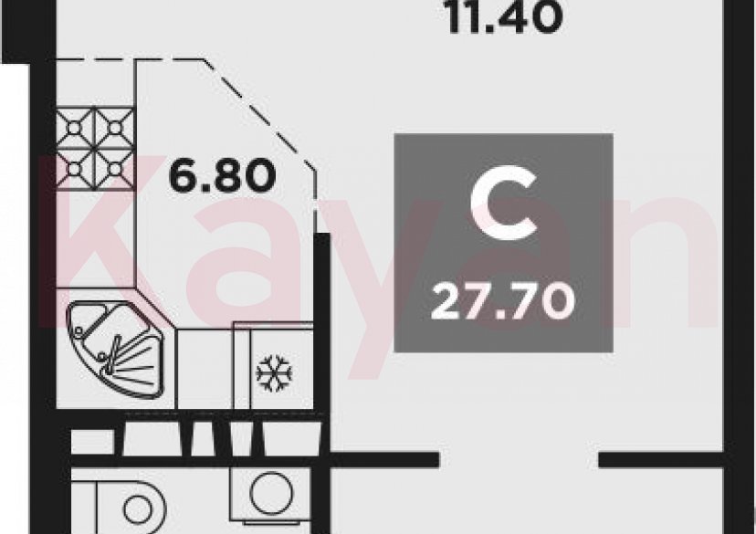 Продажа студии, 26.9 кв.м фото 0 Продажа студии, 26.9 кв.м фото 0