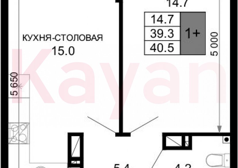 Продажа 2-комн. квартиры, 39.3 кв.м фото 0