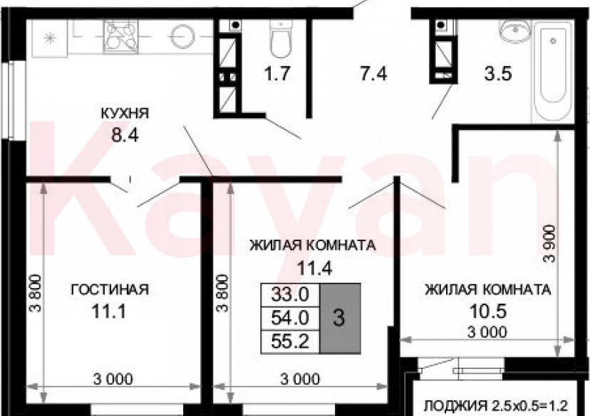 Продажа 3-комн. квартиры, 54 кв.м фото 0 Продажа 3-комн. квартиры, 54 кв.м фото 0