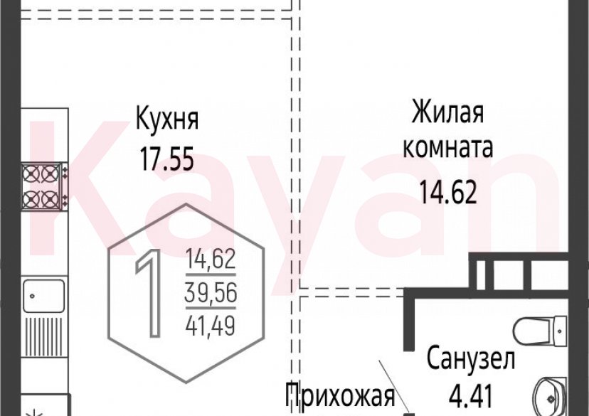 Продажа 1-комн. квартиры, 39.56 кв.м фото 0 Продажа 1-комн. квартиры, 39.56 кв.м фото 0
