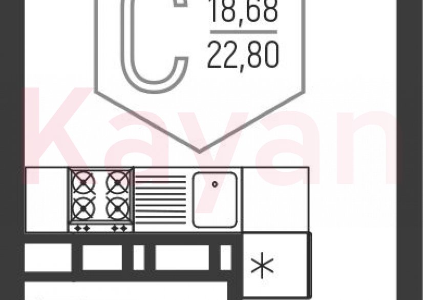 Продажа студии, 22.8 кв.м фото 0